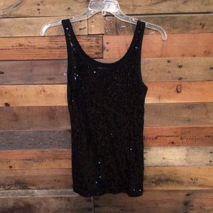Sequin black tank